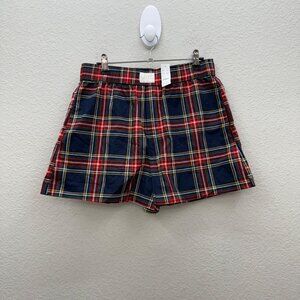 J Crew Stewart Tartan Holiday Plaid Cotton Boxer Short BD179 Womens sz Small NEW